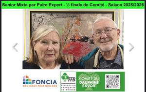 Seniors Mixte par paire Expert. 1/2 finale de comité